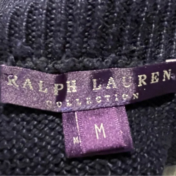 Ralph Lauren Purple Label Collection Deep 
Navy Blue Turtleneck Sweater Knit - Picture 2 of 11